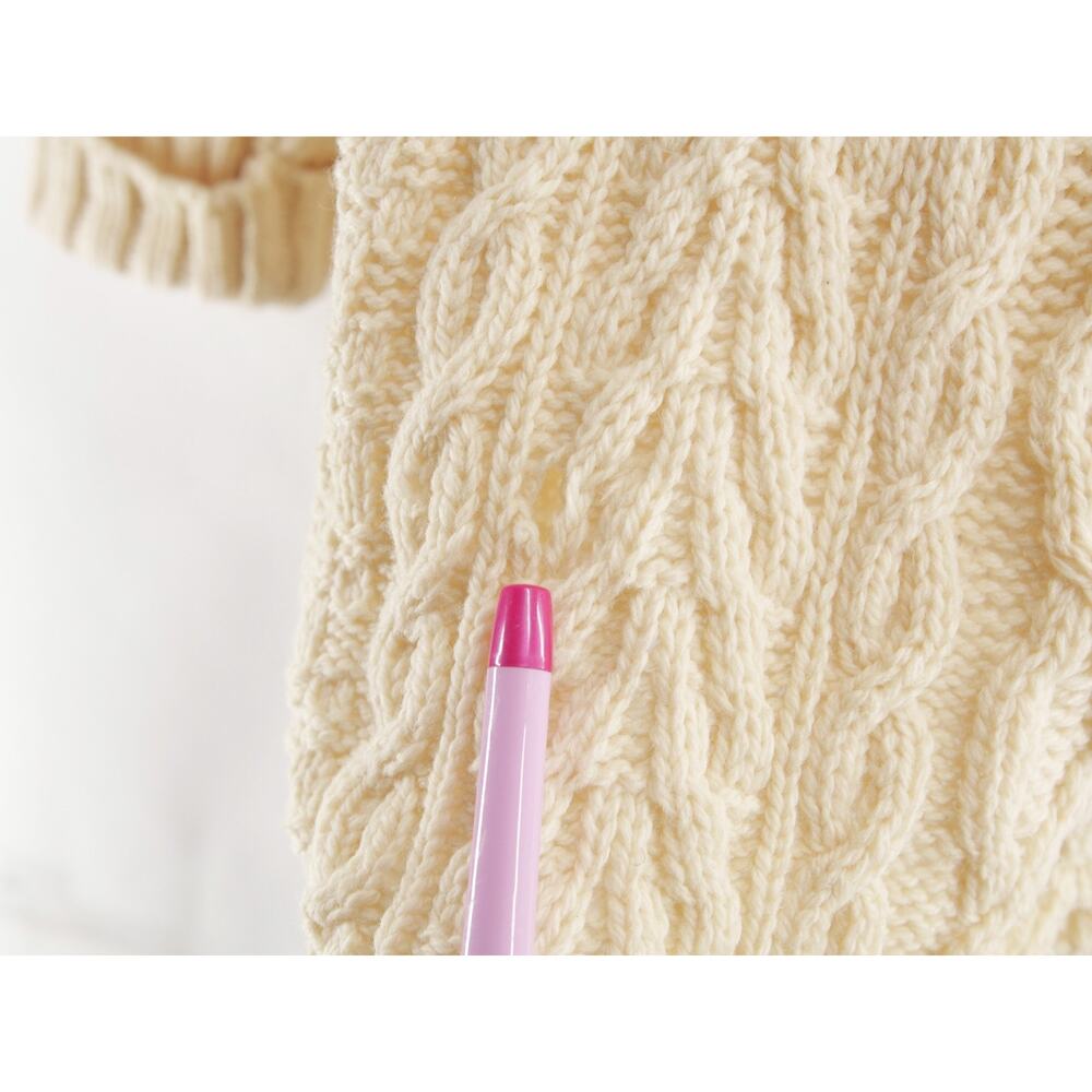 Arancrafts Unisex M Cream Cable Knit 1/4 Zip Sweater Merino Wool Ireland - Picture 10 of 10
